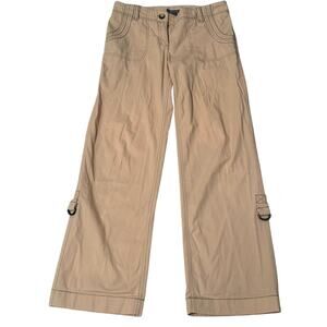 Ann Taylor Peach-Colored Roll Up Wide Leg Pants, Size 4